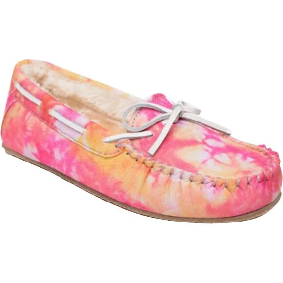 Shoes - Women's Multi Color Tie Dye Carrie Faux Fur Leather Fabric Slippers Boot Shoes